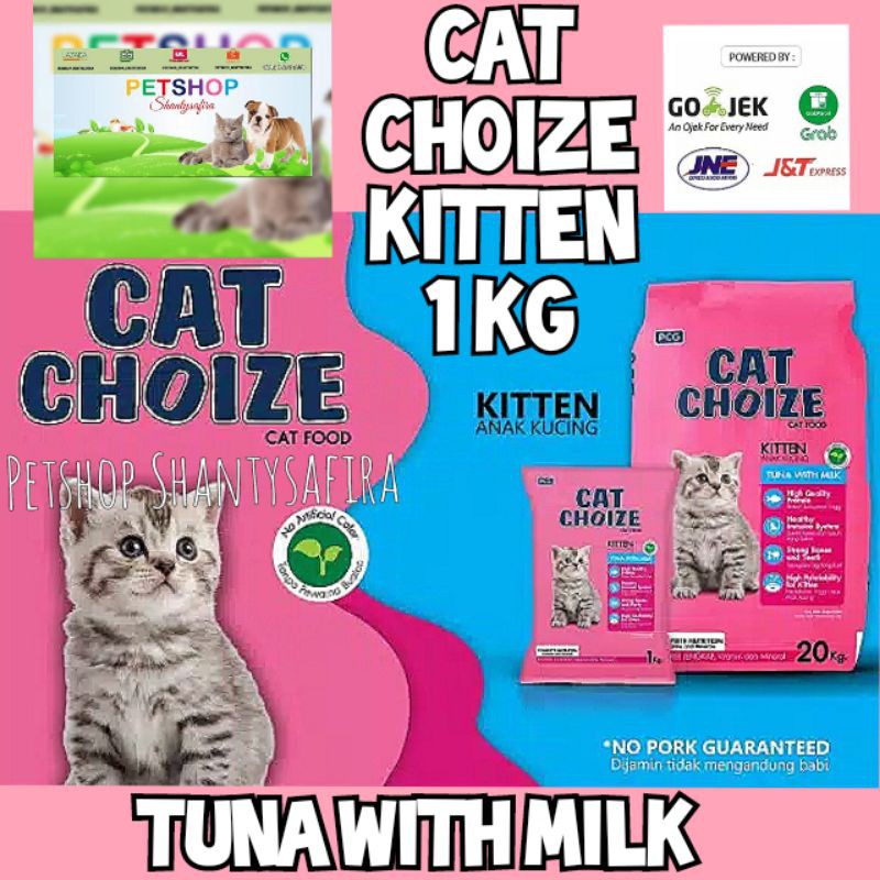 MAKANAN KUCING CAT CHOIZE KITTEN 1KG SALMON / TUNA WITH MILK