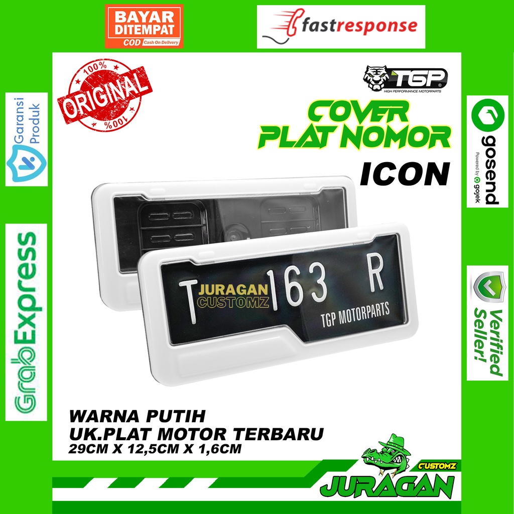 Jual Cover Plat Nomor Icon Tgp Putih Tempat Plat Nomor Bingkai Plat Nomor Dudukan Plat