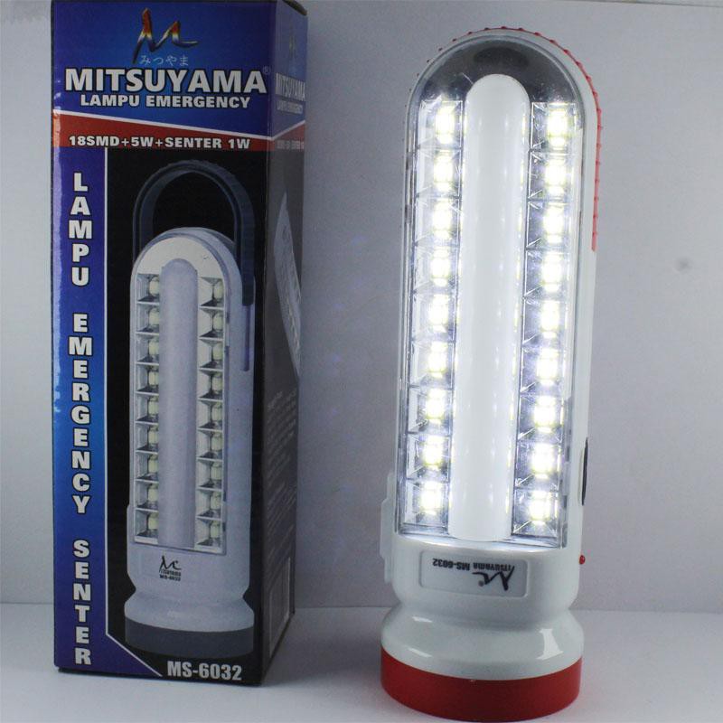 Lampu Senter Emergency 18 LED + 5Watt + Senter 1Watt Mitsuyama MS-6032