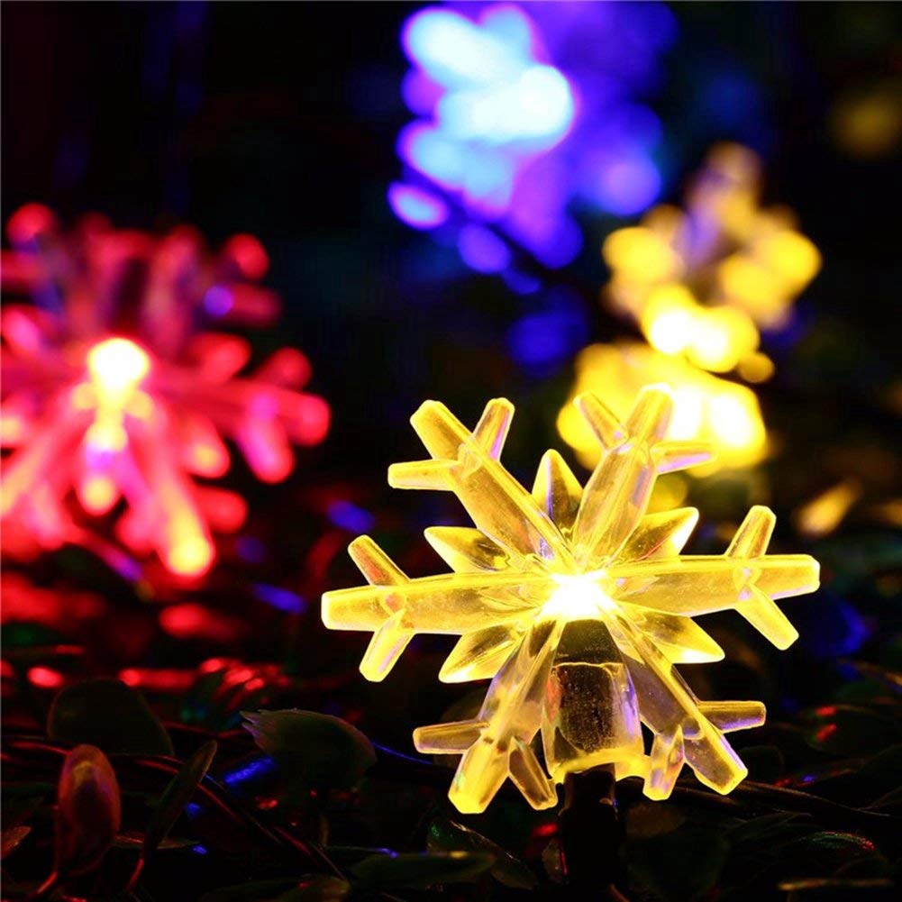 Lampu String 20 Led Bentuk Snowflake Tenaga Baterai Untuk Dekorasi Pesta Natal