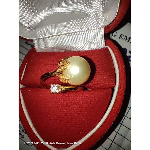 Cincin emas mutiara laut lombok asli
