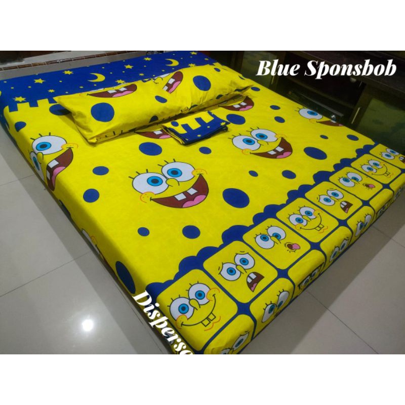Sprei Homemade Motif Kartun Spongebob(120 160 140 180x200x20)