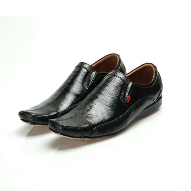 SEPATU FORMAL PRIA CASUAL KULIT SAPI ASLI BLACK BROWN - SepatuFormal Pantofel pria Resmi Formal Hitam coklat Kasual Dinas Kantor Kuliah Kondangan Gereja Kerja PNS Guru KC7066