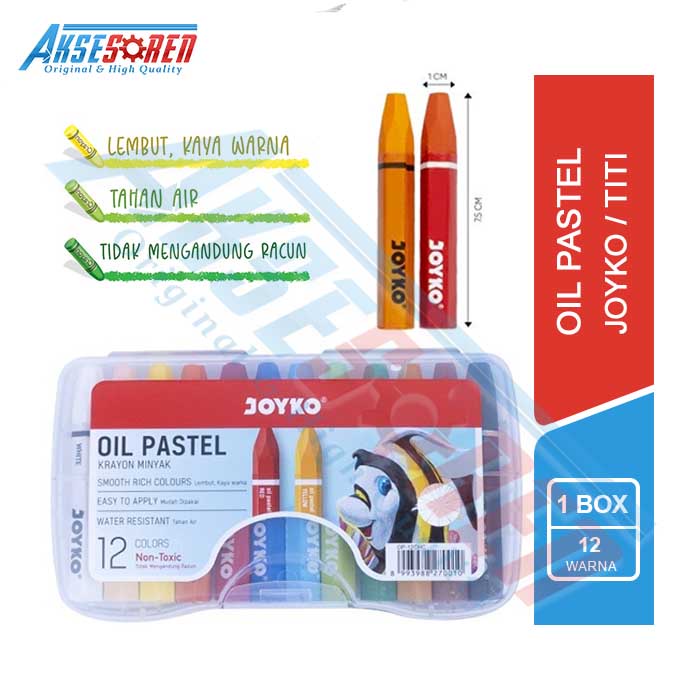 

Oil Pastels Crayon Titi [12 pcs] / Alat Tulis Gambar Pensil Krayon 12 Warna