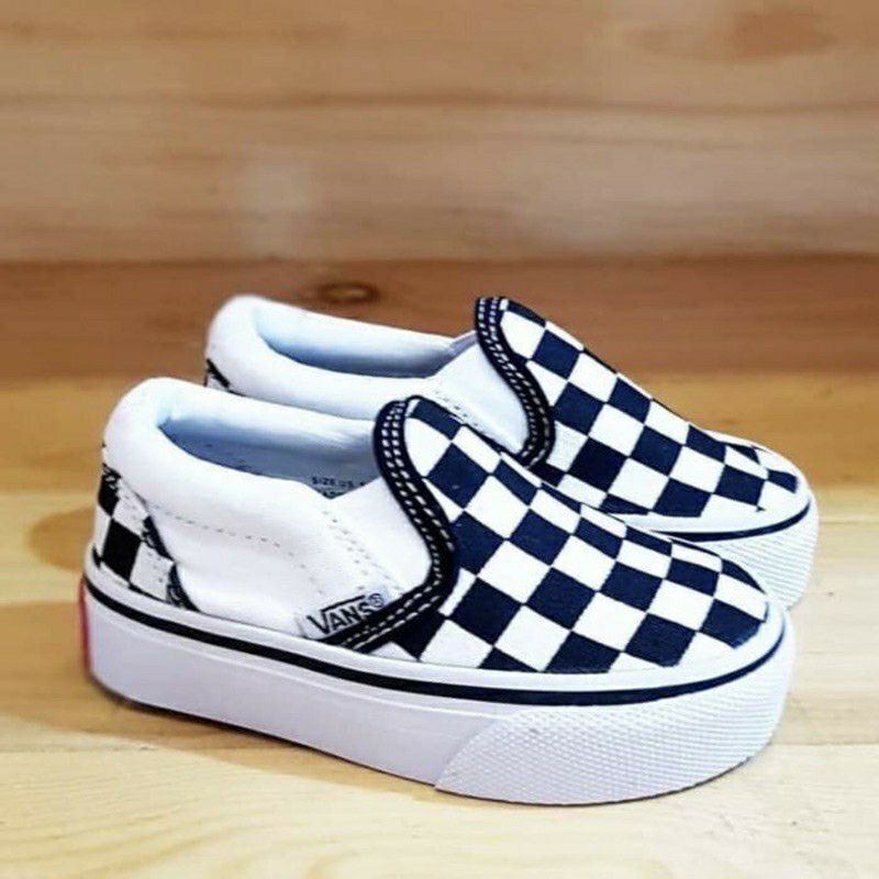 Sepatu Anak Vans Slip-On Checkerboard Hitam Putih Premium BNIB