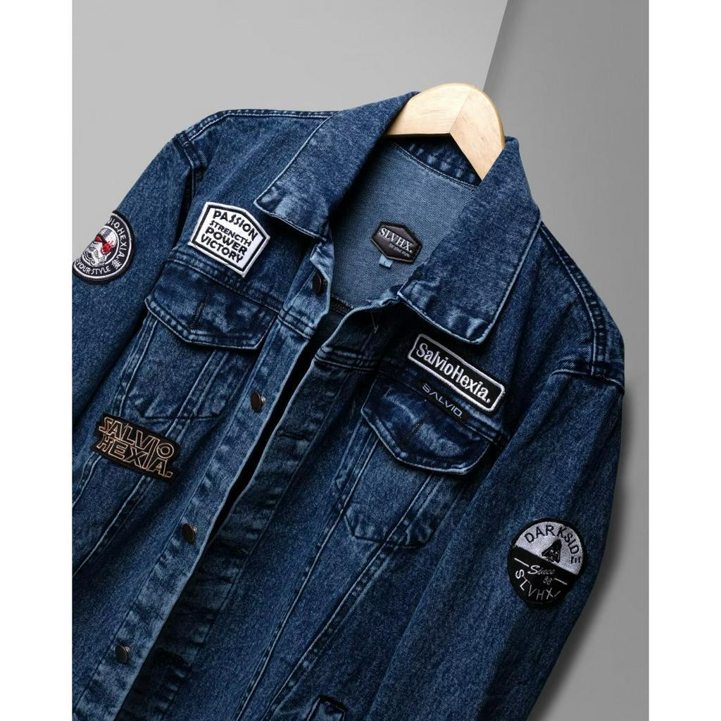 Bayar Ditempat/ jaket jeans pria terbaru 2023 /jaket pria bordir/ jaket jeans pria bordir terbaru/ jaket pria keren/ jaket pria denim jeans bordir