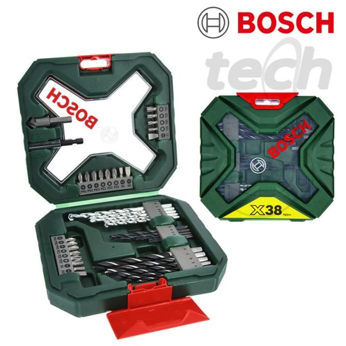 Set Mata Bor Tembok Kayu Besi Mata Obeng Set Bosch X-Line 38