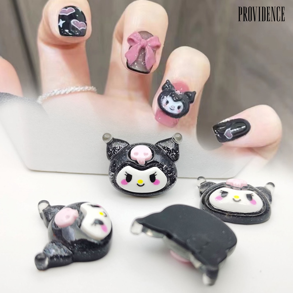 Providence 10Pcs / Set Stiker Kuku Motif Kartun Anime 3D Tahan Pudar Untuk Aksesoris Nail Art / Manicure