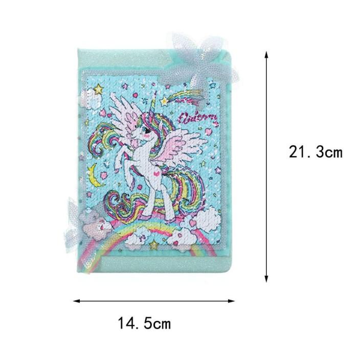 

Notebook unicorn buku tulis agenda diary sequin NB05