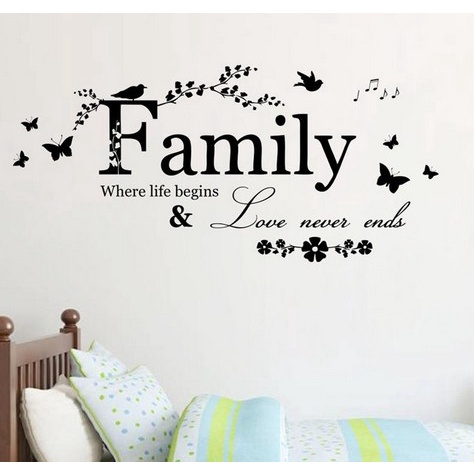 Wall Decal - Stiker Dinding &quot;FAMILY, WHERE LIFE BEGINS...&quot;