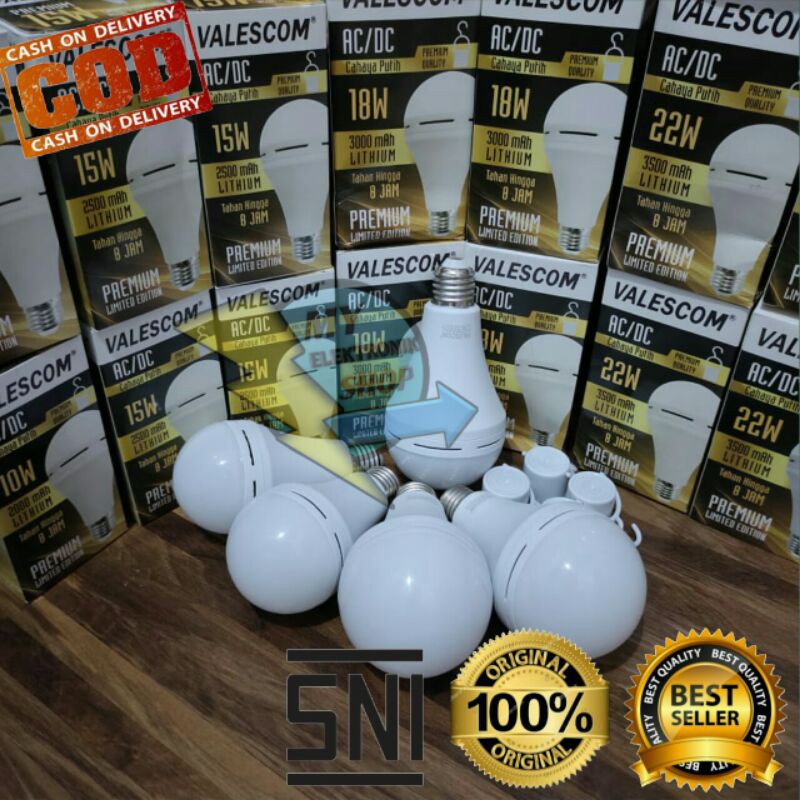 Lampu Emergency LED VALESCOM/PROBEST, BOHLAM Sentuh AC/DC Lampu Ajaib, Lampu Pegang nyala,Lampu Magic