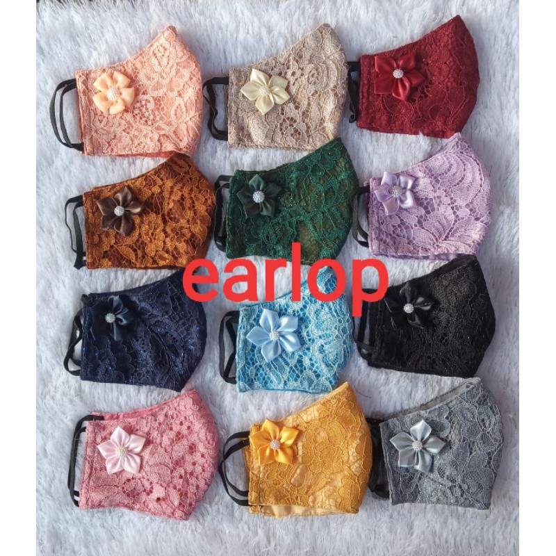 MASKER BROKAT, MASKER BRUKAT, MASKER KAIN 3 LAPIS, MASKER PESTA, MASKER CANTIK, MASKER HIJAB