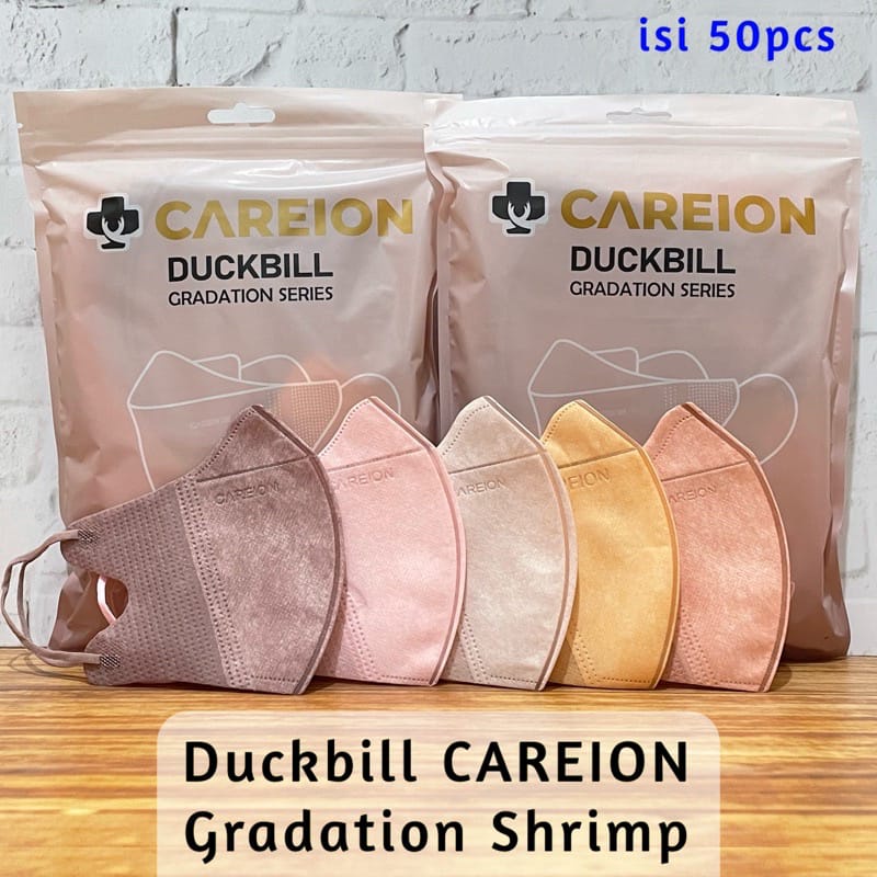 Duckbill CAREION Full Colour Series Mix Gradation Gradasi Warna Nude Grey  Shrimpink Matcha Series 4 ply Per Box isi 50 pcs