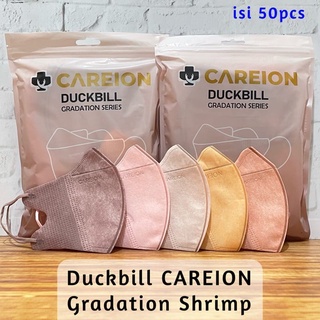 Image of Duckbill CAREION Full Colour Series Mix Gradation Gradasi Warna Nude Grey Shrimpink Matcha Series 4 ply Per Box isi 50 pcs