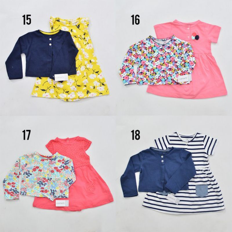 DRESS ROMPER CARDIGAN CARTER'S ANAK BAYI CEWEK C1037-2