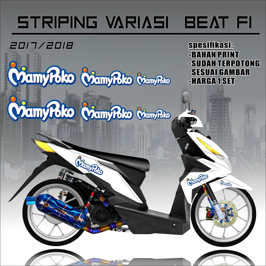 Sticker Striping Beat Fi Striping variasi Beat