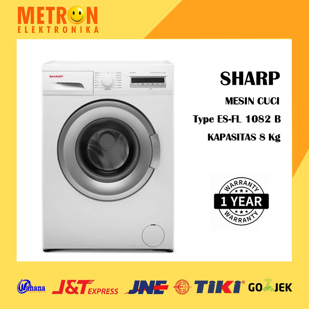 SHARP ES-FL 1082 B / MESIN CUCI WASHING MACHINE FRONT LOADING 8 KG / BOOMERANG SERIES / ESFL1082B