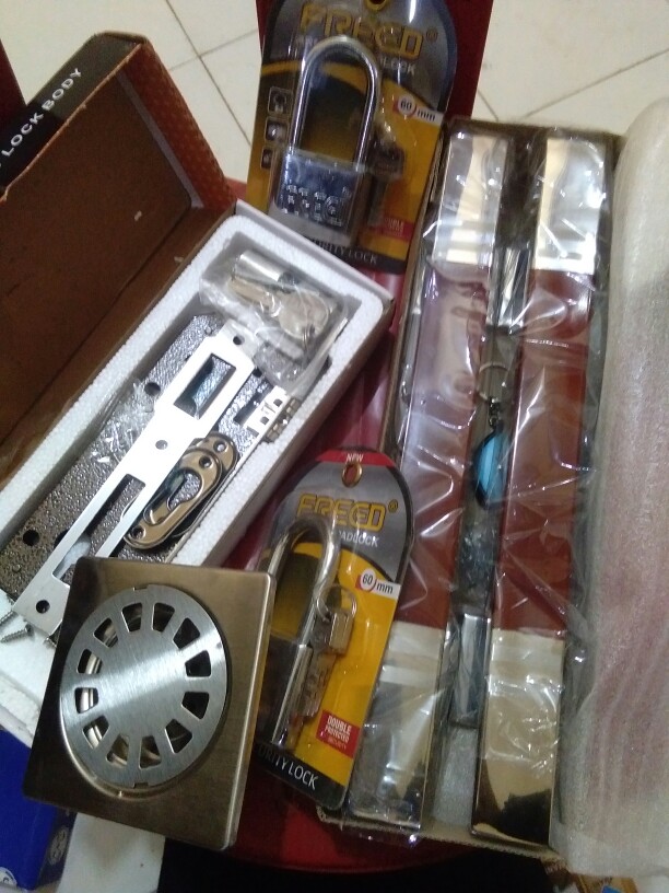 Handle Pintu Rumah, Kunci Pintu Rumah + Body Pelor, Natural