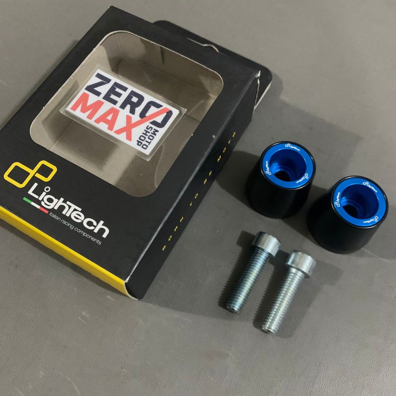 Bar End Jalu Stang Lightech Racing Italy Kawasaki M8 Baut 12 Blue Biru