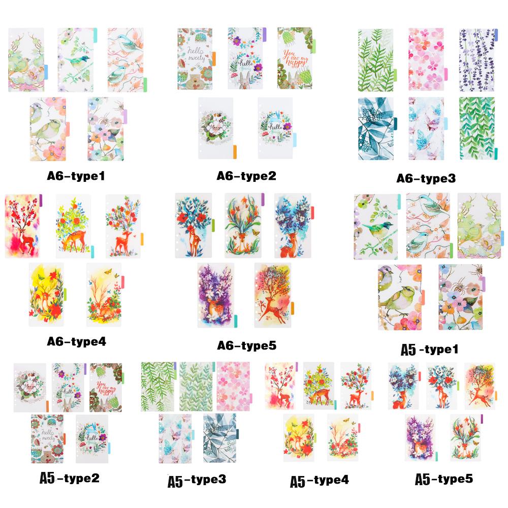 R-flower 5PCS / SET Pemisah Halaman Buku Catatan / Notebook Bahan Plastik Motif Bunga