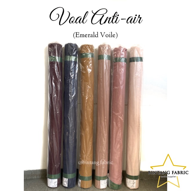 1 Rol Kain VOAL ANTI AIR PREMIUM / EMERALD VOILE / VOAL WATERSPLASH ± 55 yard