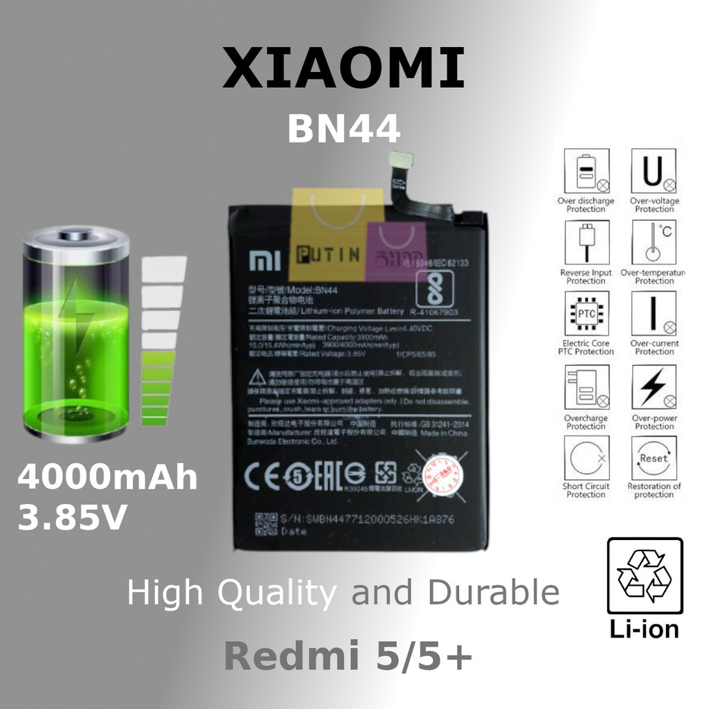 (P) Batre battery batere baterai Xiaomi redmi 5 / redmi 5 plus / 5plus / 5+ / BN44