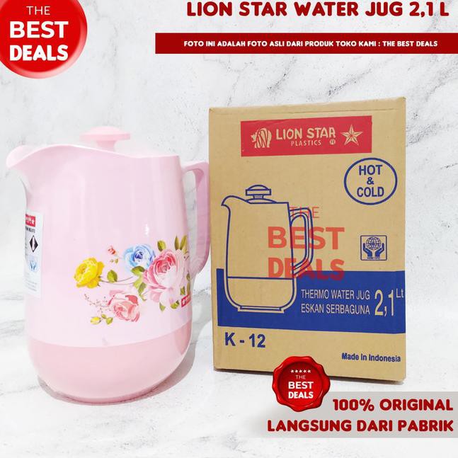 cgb-729  Teko / Kettle Pitcher Termos Water Jug - Lion Star 2,1L - Merah Muda, no extra bubble