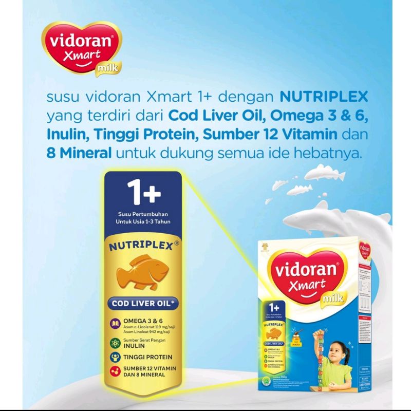 Vidoran Xmart 1+ Madu / Vanila 950/925 GRAM