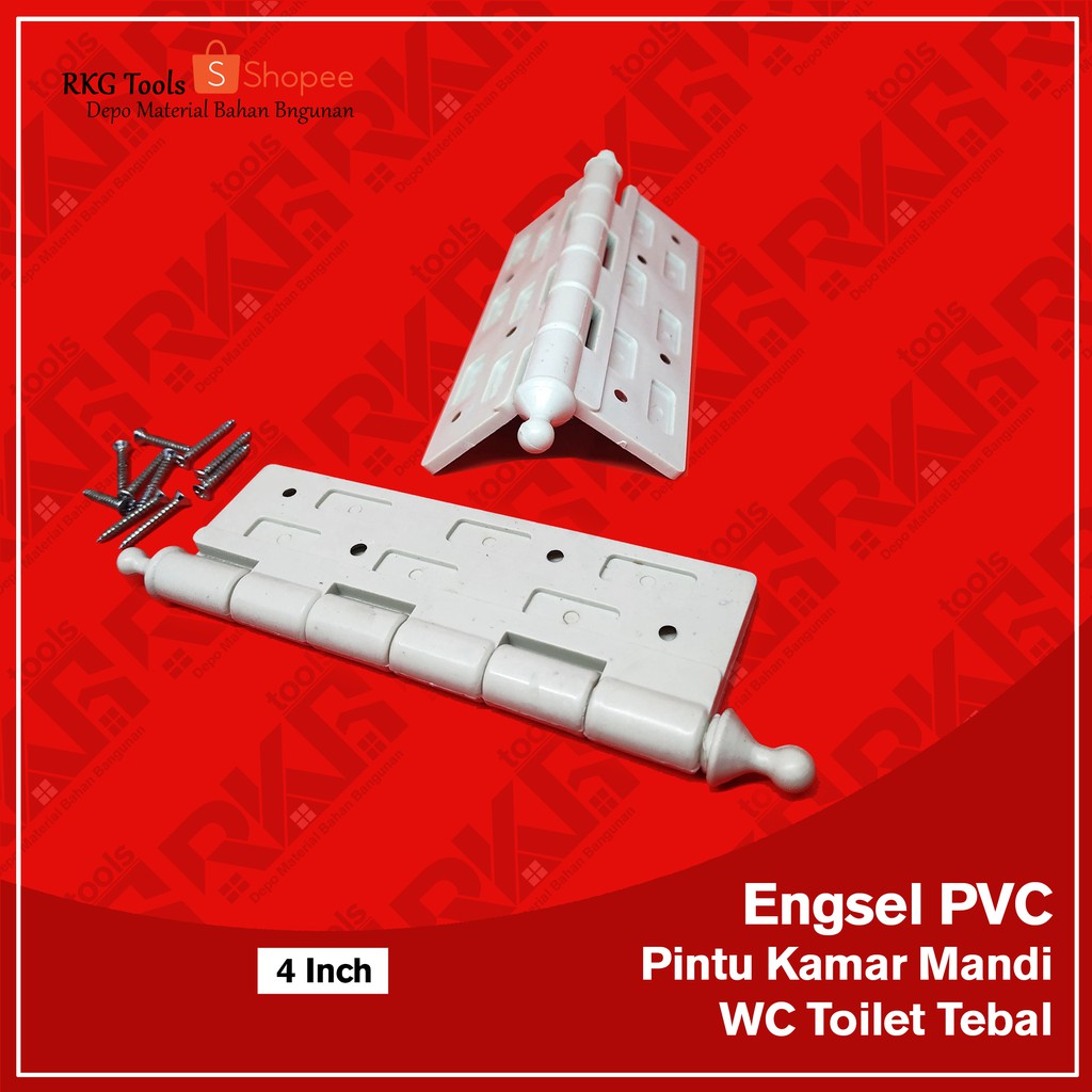 Engsel PVC Pintu Kamar Mandi WC Toilet Tebal 4&quot;