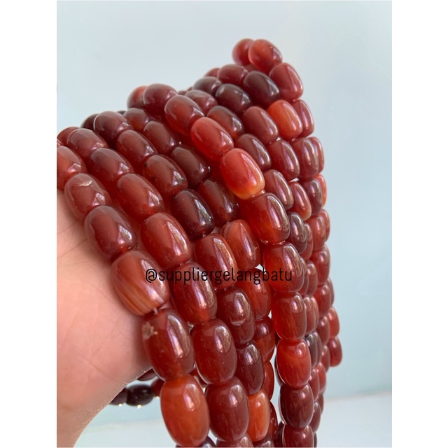 batu alam Penden tabung carnelian orange manau 2 x 1,5 cm kalimantan