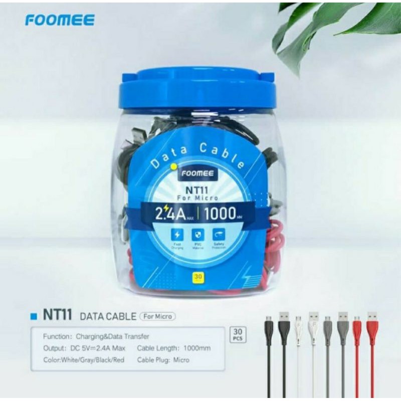 Kabel Data Foomee NT11 Micro USB - Kabel Casan Harga Satuan Murah Merk Foomee