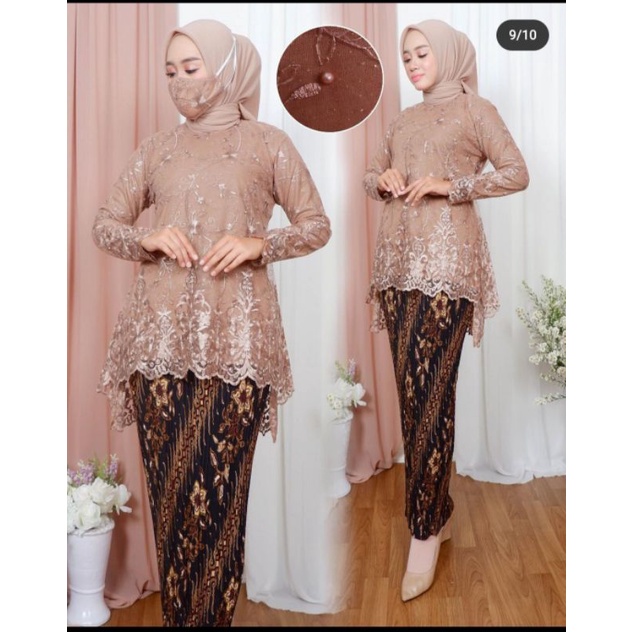 M.C>Realpict - SET KEBAYA BLOUSE RINJANI - SETELAN KEBAYA MODERN - KEBAYA WISUDA - KEBAYA PESTA - FR
