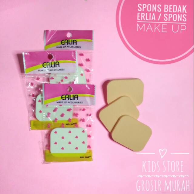Spons Erlia Bedak Padat / Tabur / Basah Lembut & Empuk