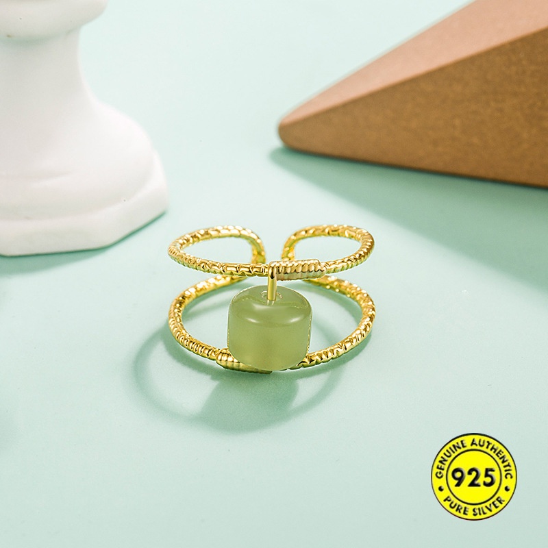 Cincin Mutiara Double Layer Gaya Retro Untuk Wanita