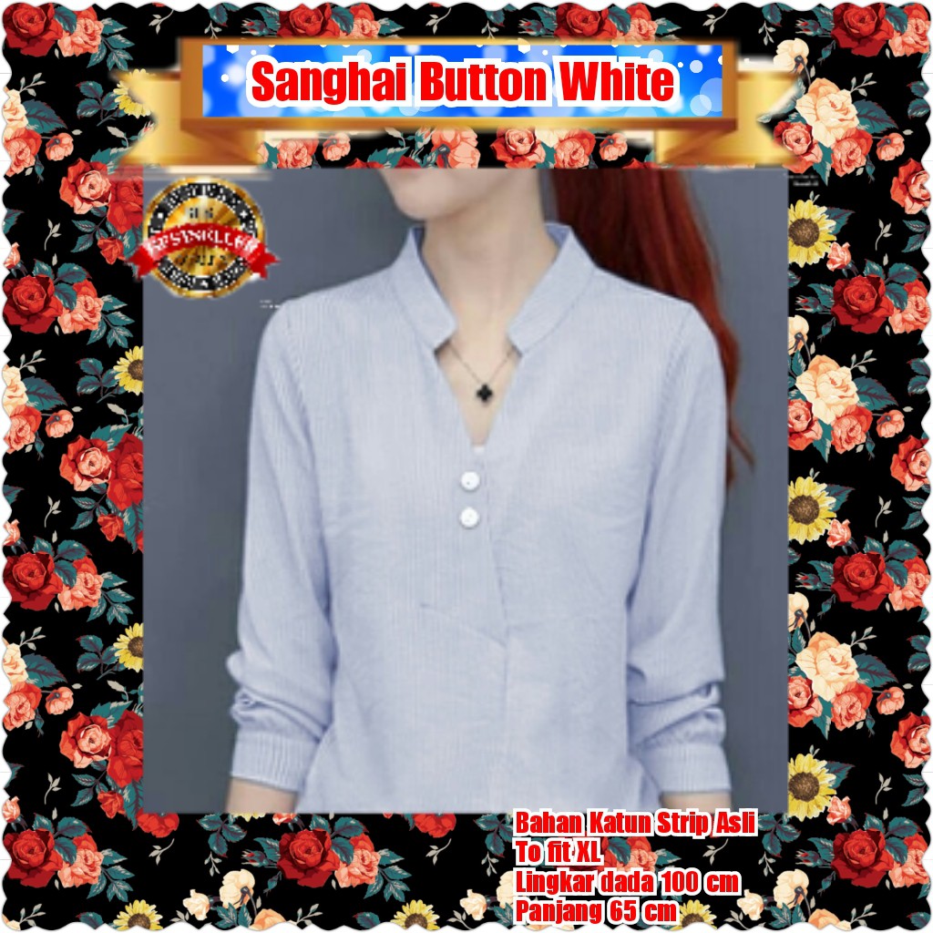 SANGHAI BUTTON / BIRU / PINK TERMURAH