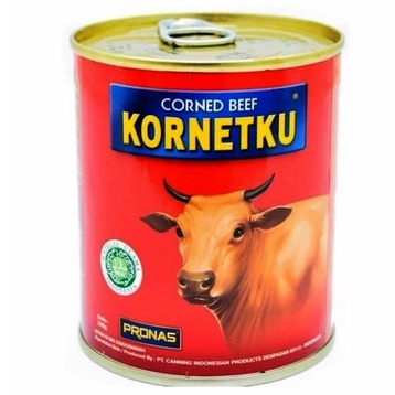 

makanan kaleng daging kaleng pronas kornetku kemasan 340 gr