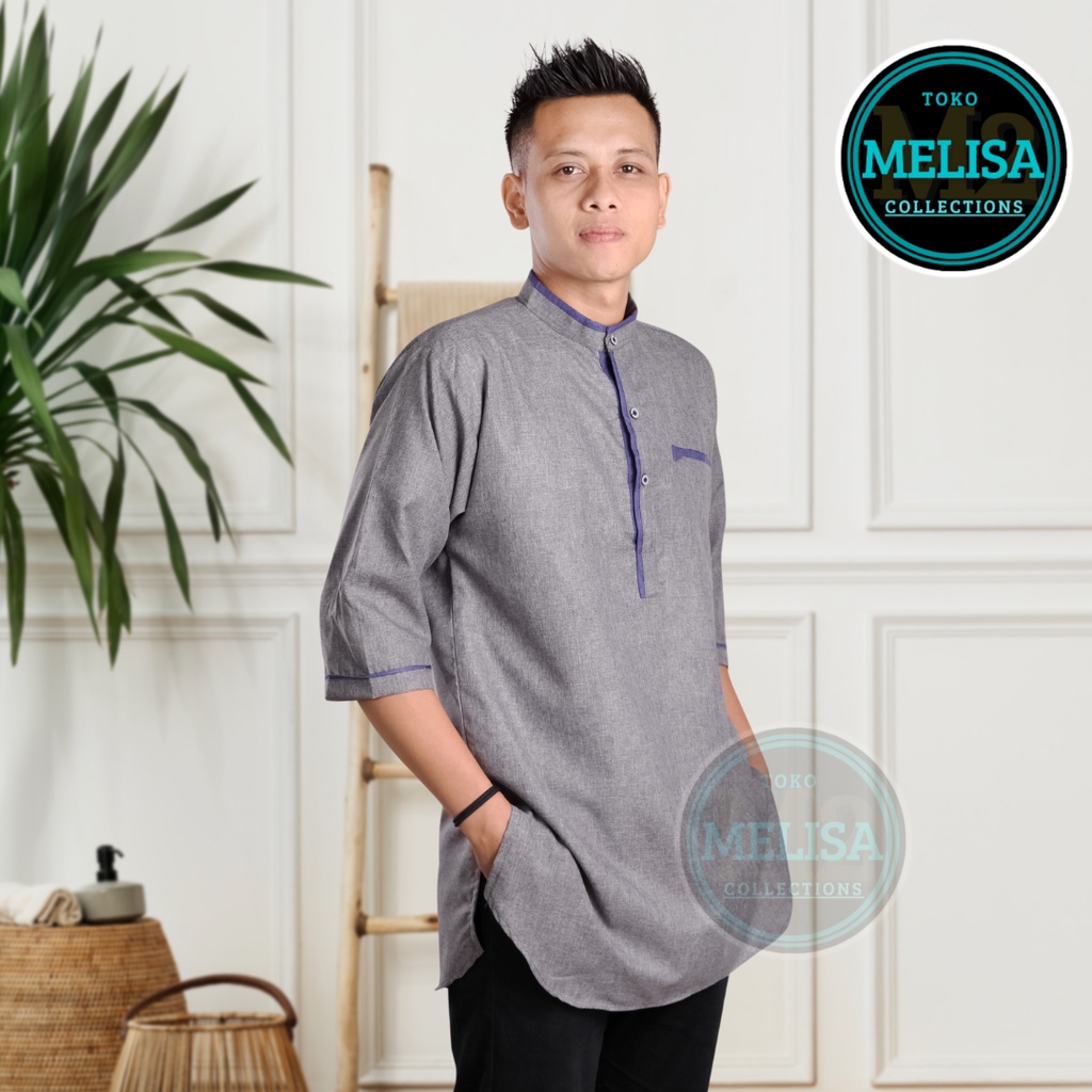 Baju Koko Kurta Lengan 3/4 Baju Koko Fashion Muslim Pria Dewasa Terbaru Koko Pria Muslim Bahan Katun Viskos Premium / Baju Koko Pakaian Muslim Pria Dewasa Remaja Lengan Pendek Premium Terbaru Baju Koko kurta Laki-laki Muslimin Polos Keren Terbaru