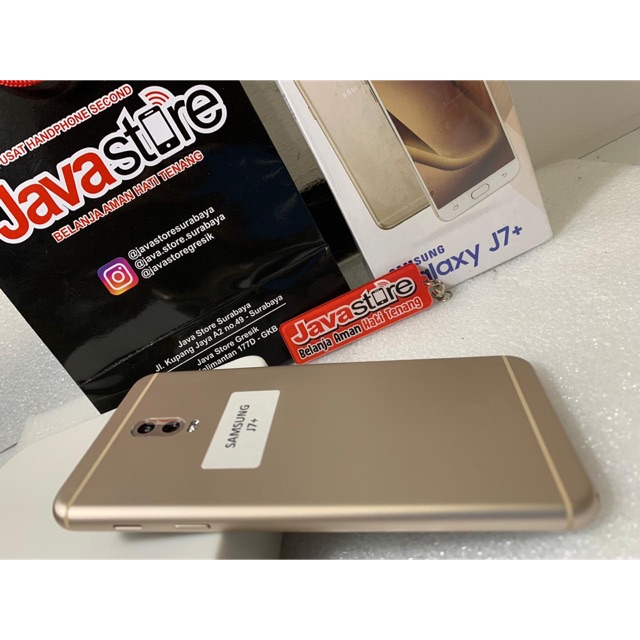 SAMSUNG GALAXY J7 PLUS unit charger Ram 4GB internal 32GB Second Garansi Resmi
