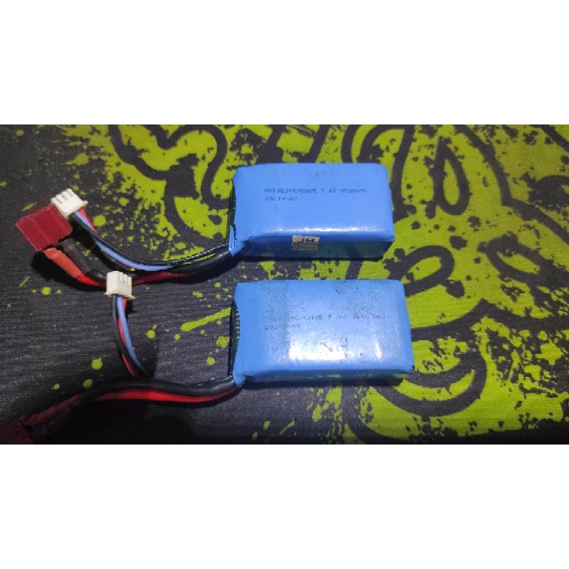 baterai battery lipo 2s 7,4v 1500mah bekas
