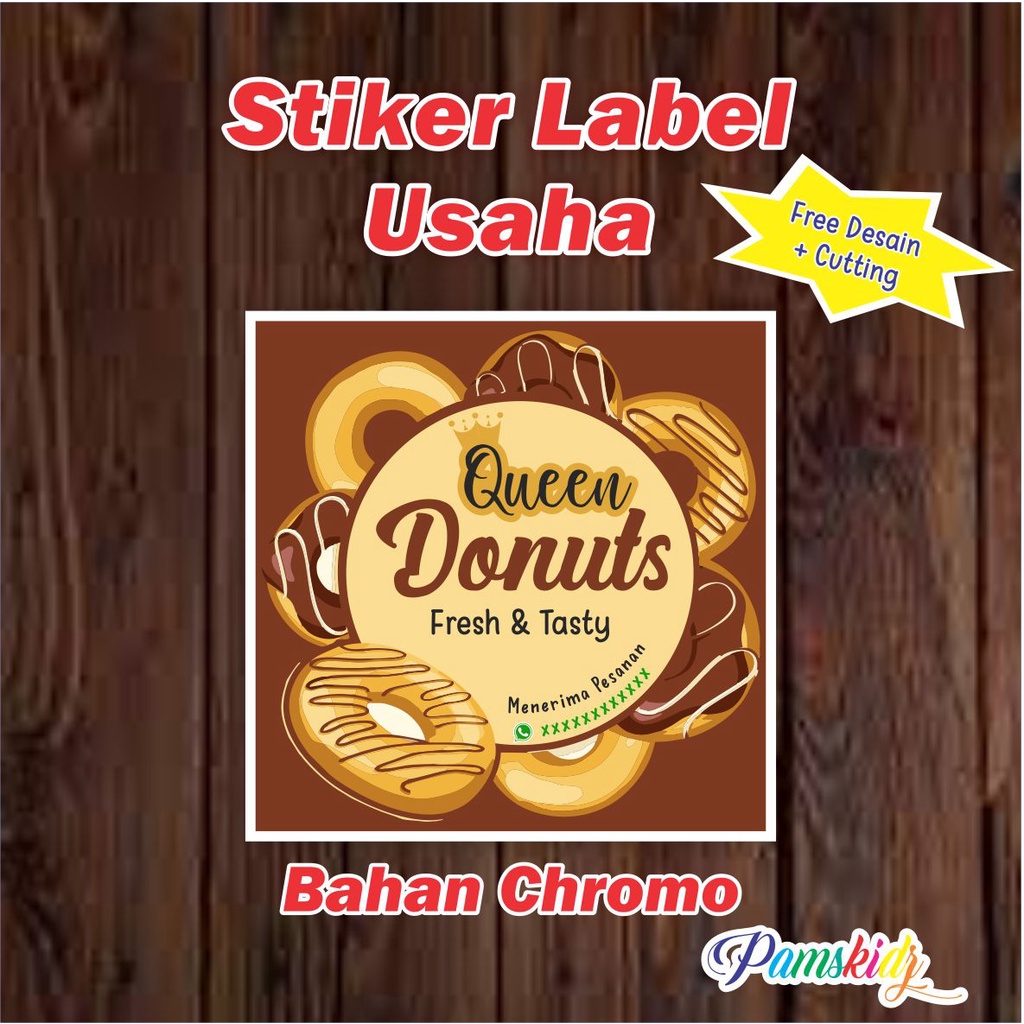 

Stiker Label Usaha/ Stiker Kemasan / Stiker Produk DONAT / KUE