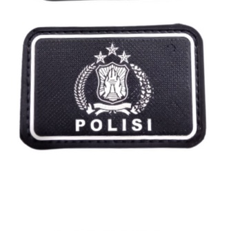 Patch Rubber POLISI POLRI Perekat Karet Velcro Tulisan Logo Polri