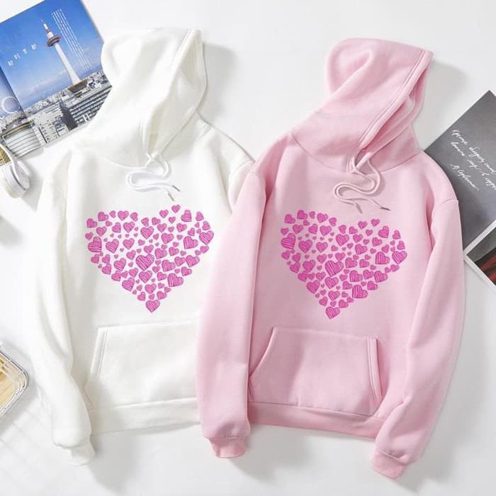 SW052 - Sweater Hoodie Wanita Love Heart