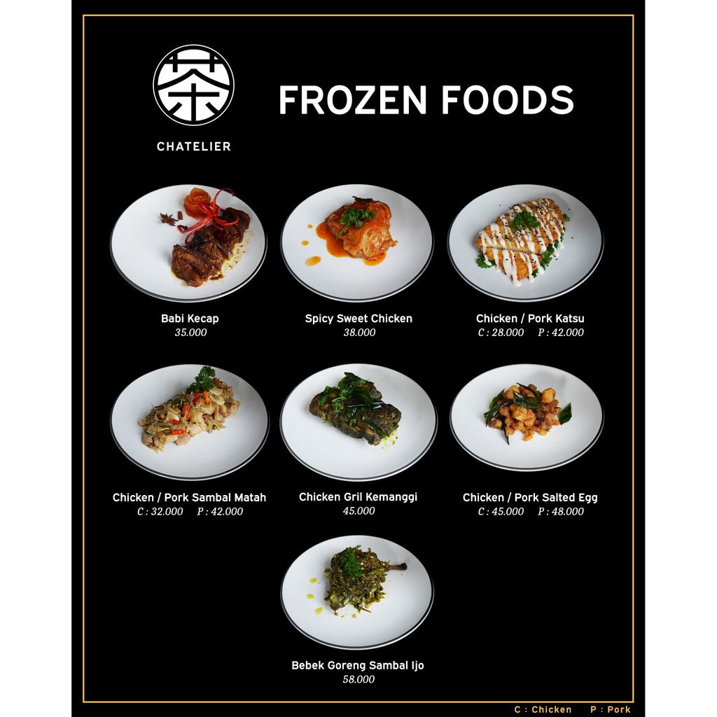 

Chatelier Frozen Foods Makanan Siap Saji Beku (Ayam, Babi, Bebek Goreng dll)