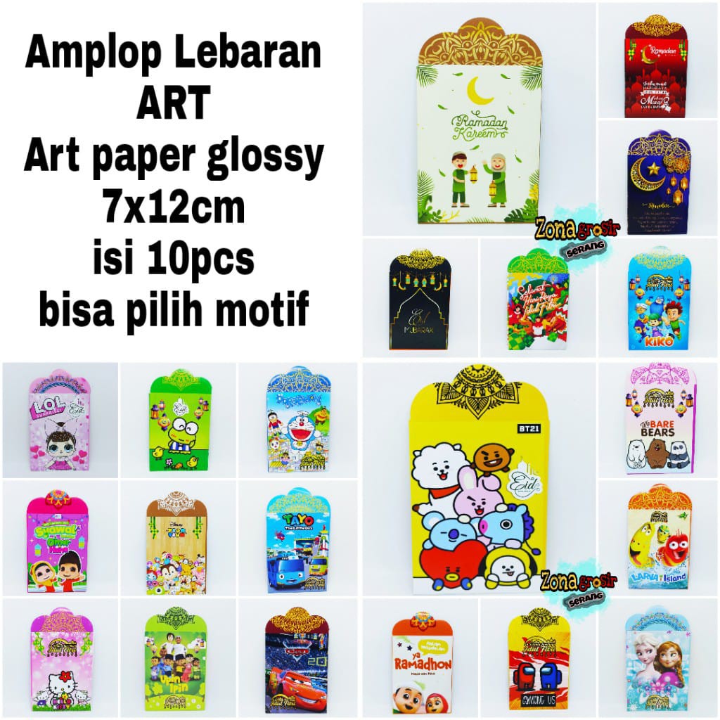 

Amplop Lebaran ART BT21 BTS HELLO KITTY FROZEN isi 10 Glossy Ramadhan Idul Fitri Karakter Kartun
