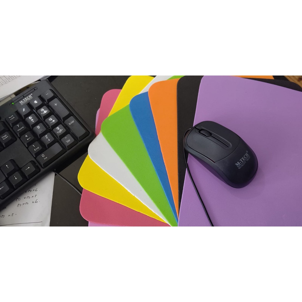 Mousepad Polos 25cm x 20cm x 5mm Alas Mouse Standar Komputer Laptop Varian Warna