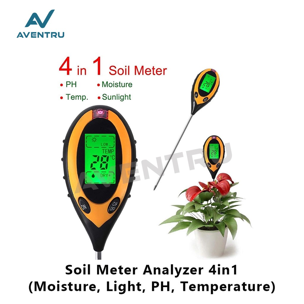 Soil Analyzer Tester 4in1 4 in 1 / Alat ukur PH Cahaya Suhu Tanah