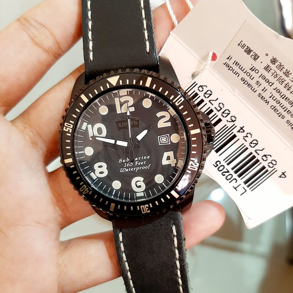 Jual JAM TANGAN PRIA LEVIS LTJ0205 BLACK LEATHER ORIGINAL GARANSI RESMI ...