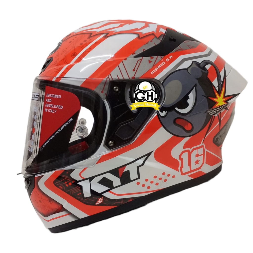 HELM KYT TT COURSE MARIO FULL FACE HELM KYT FULL FACE ORIGINAL HELM KYT TT COURSE ORI HELM FULLFACE KYT