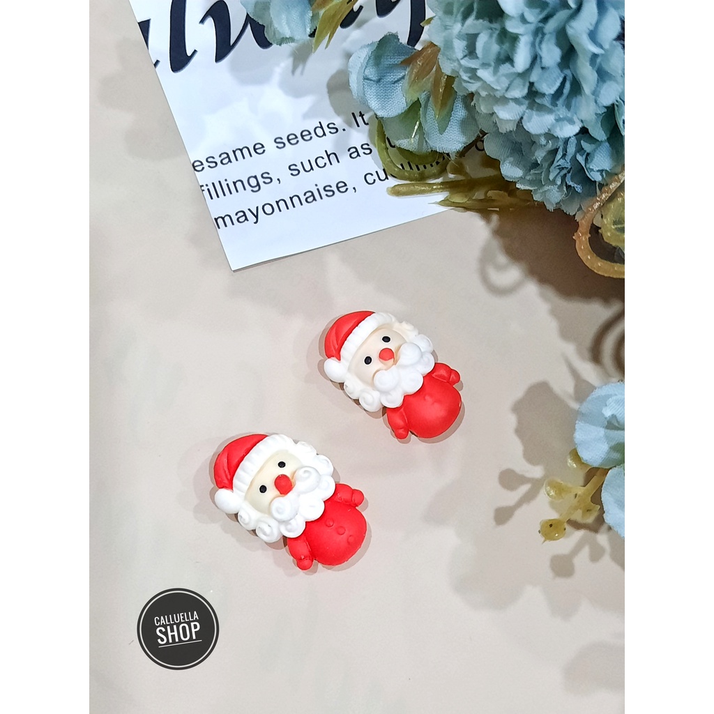 RESIN CLAY TEMPEL MIX MOTIF DAN WARNA MANIK PAREL CINCIN | BAHAN CRAFT CLAY GELANG BROS KALUNG STRAP MASK MASKER PAREL MANIK CRAFT KERAJINAN LUMAJANG FASHION-Clay chrstms santa 1