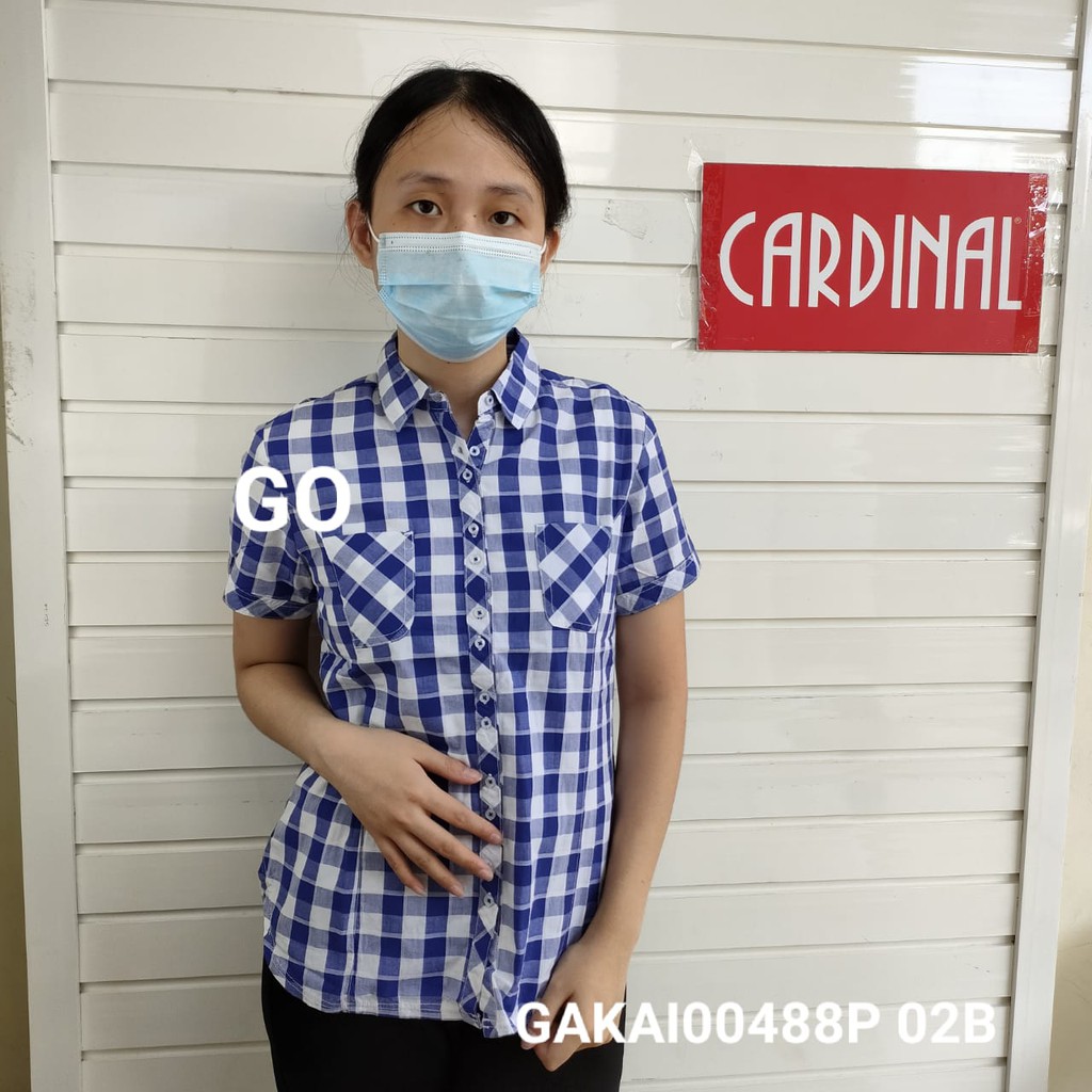 BB CARDINAL GIRL KEMEJA Pakaian Wanita Atasan Kemeja Casual Original Lengan Pendek